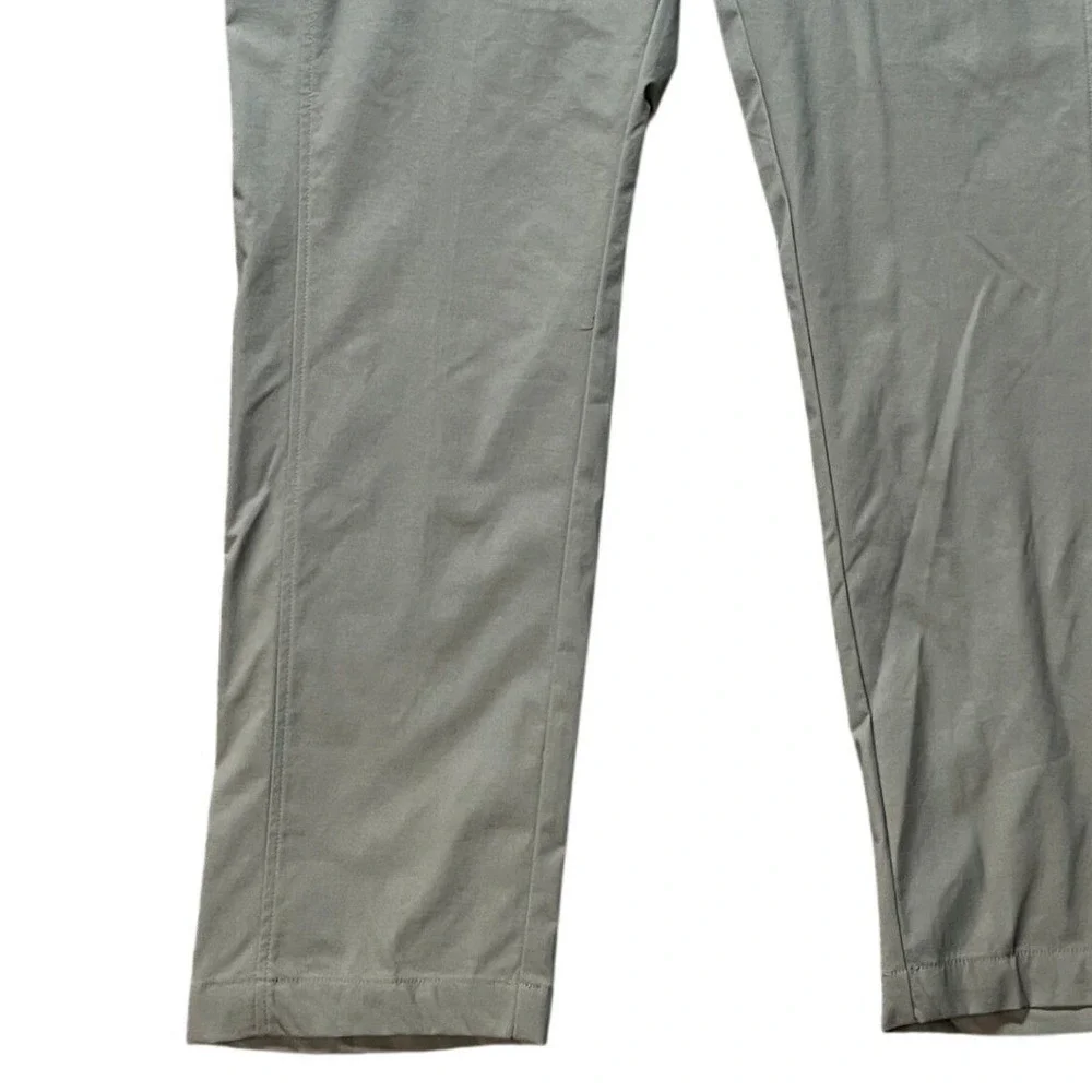 Adidas Nylon Chino Pants Mens 32x32 Olive Green Flat Front Golf 3 Stripes NEW